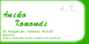 aniko komondi business card